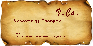 Vrbovszky Csongor névjegykártya